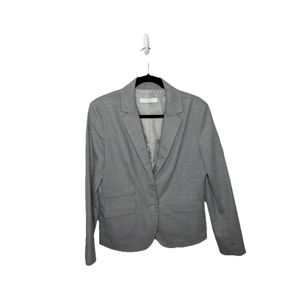 New York & Company Women's Blazer Jacket Size 12 Gray City Business Career
